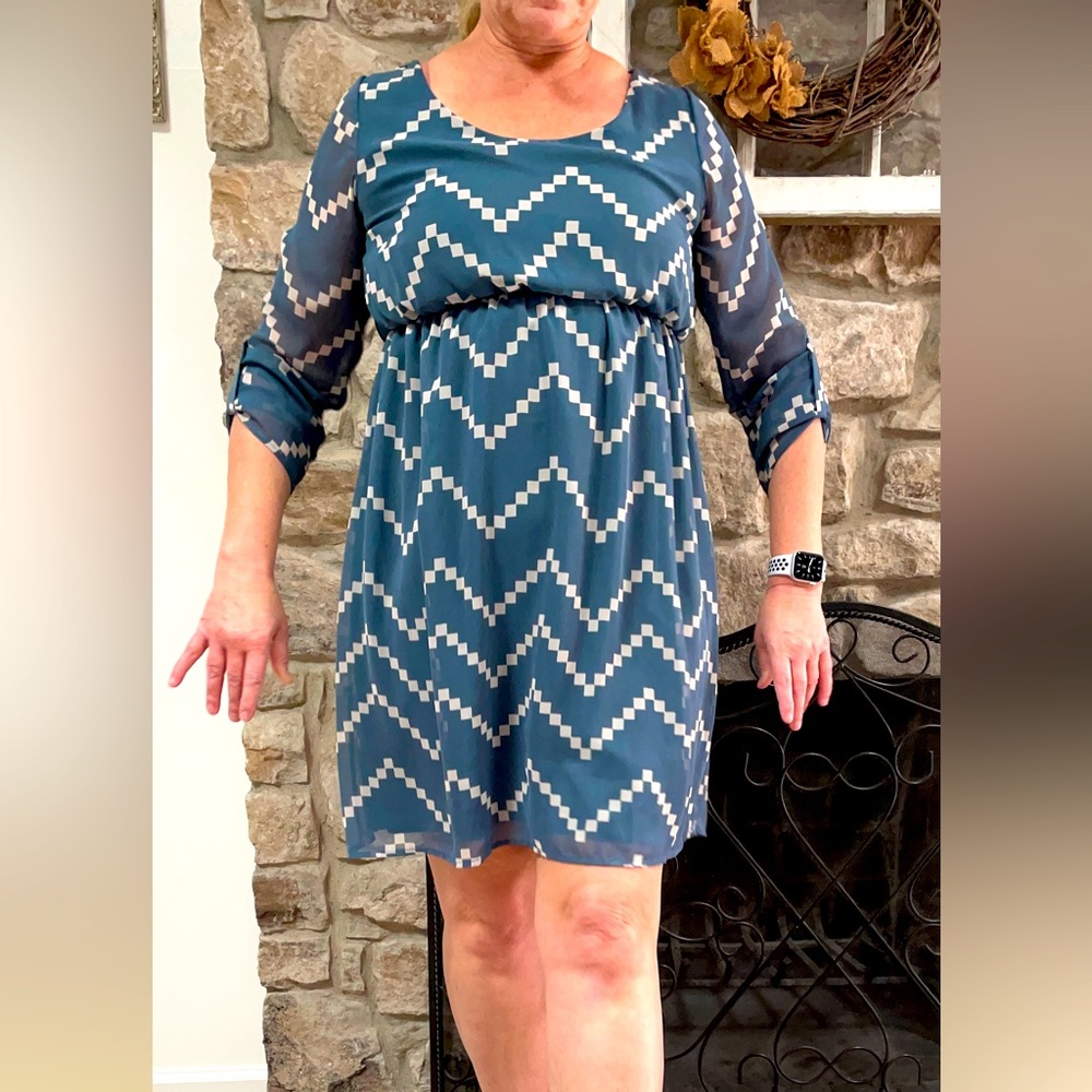 Pinkblush Women’s Empire Waist Dress Teal Lightweight NWT Size M